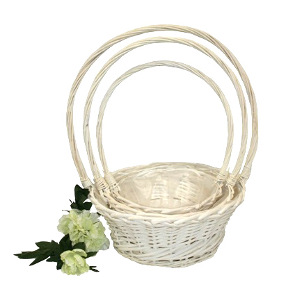 White cup basket s/3